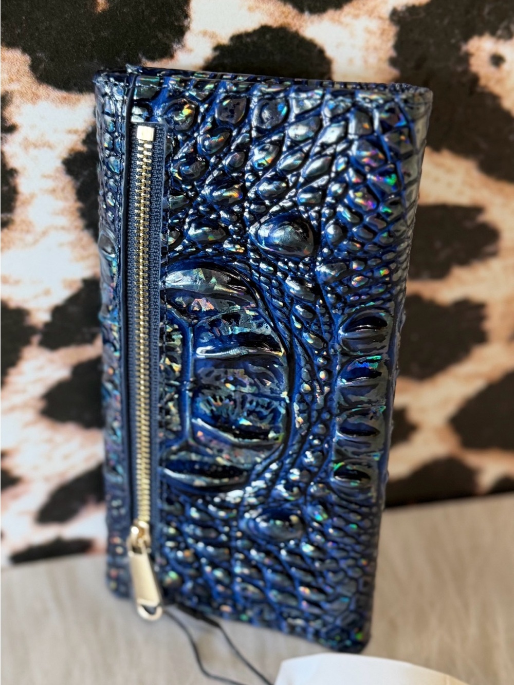 BRAHMIN CORDELIA ROYAL BLUE WALLET NWT HOLOGRAPHIC NAVY